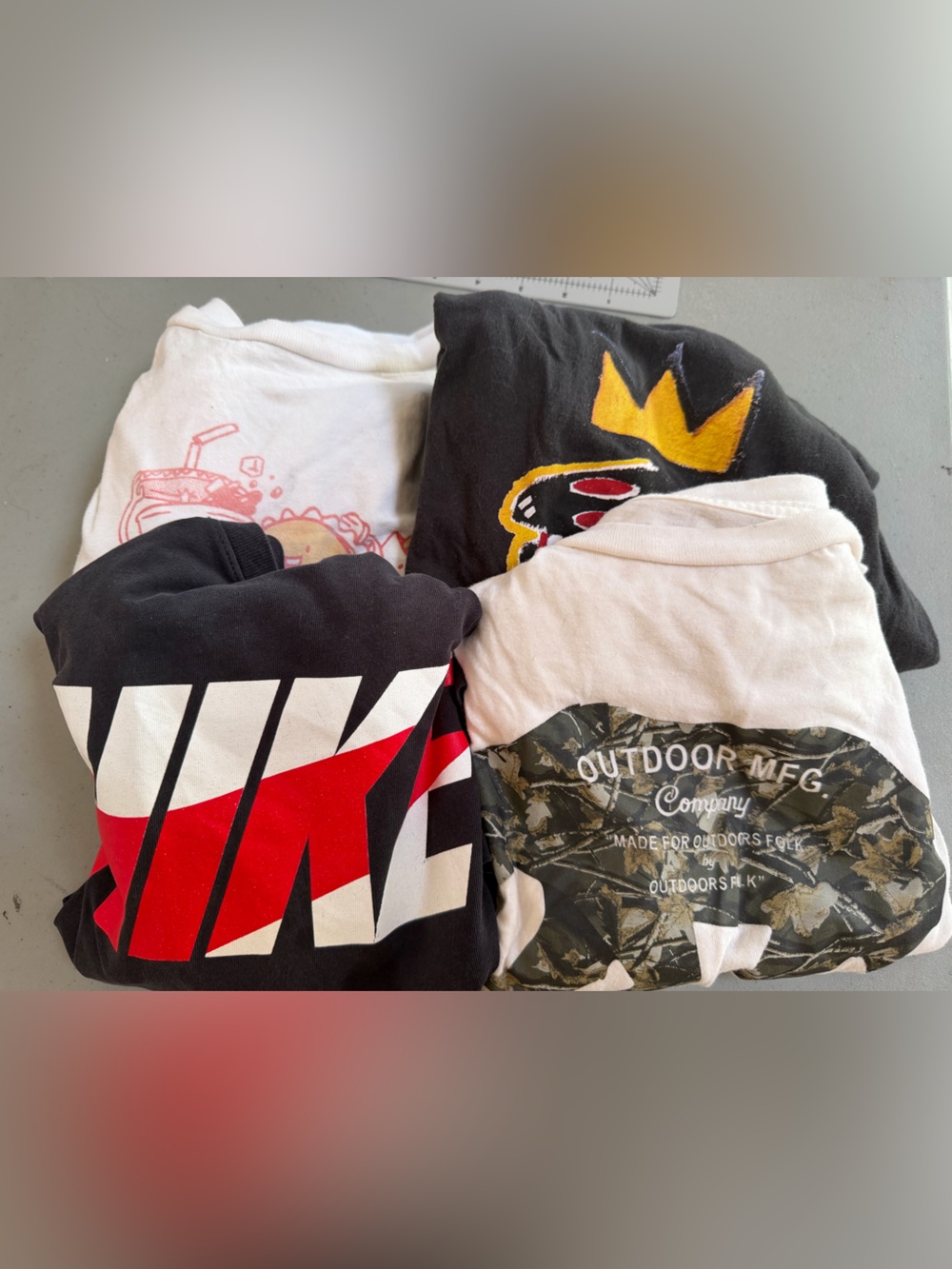 Men’s size medium bundle: Short Sleeve Graphic Tees- Black, White & Red